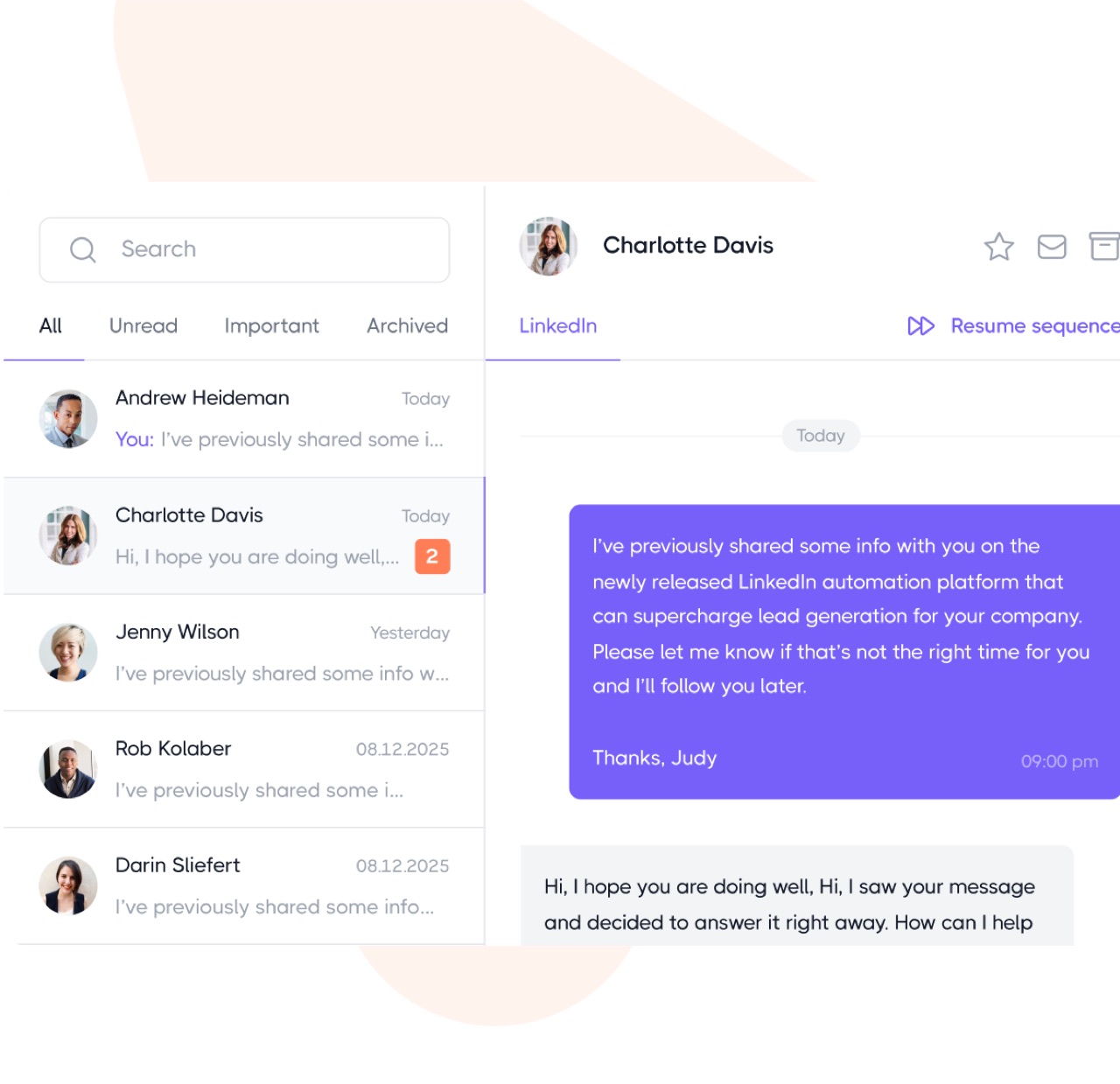 Dripify product screenshot